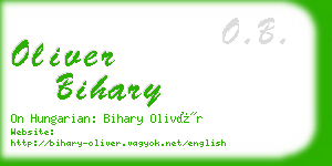 oliver bihary business card